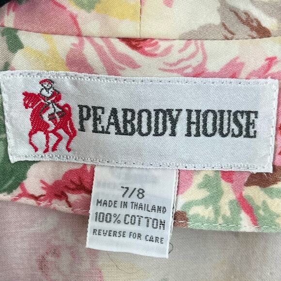 Vintage 80s Peabody House Floral Rose Print Blazer Jacket Pastel Longline Medium - Picture 9 of 10